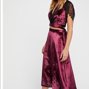 Free people velvet skirt set